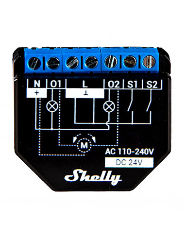 Shelly Módulo switch Wi-Fi BT Plus 2PM