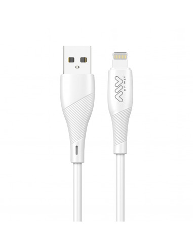 myway cable USB-Lightning 2.4A 1m blanco